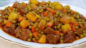 Ragout de patate au boeuf et petit pois