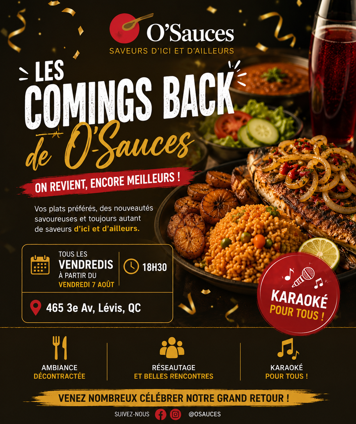 🎉 Soirée Coming Back O'Sauces