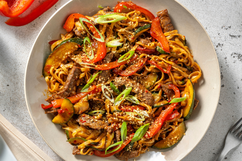 Pâtes chinoises au boeuf